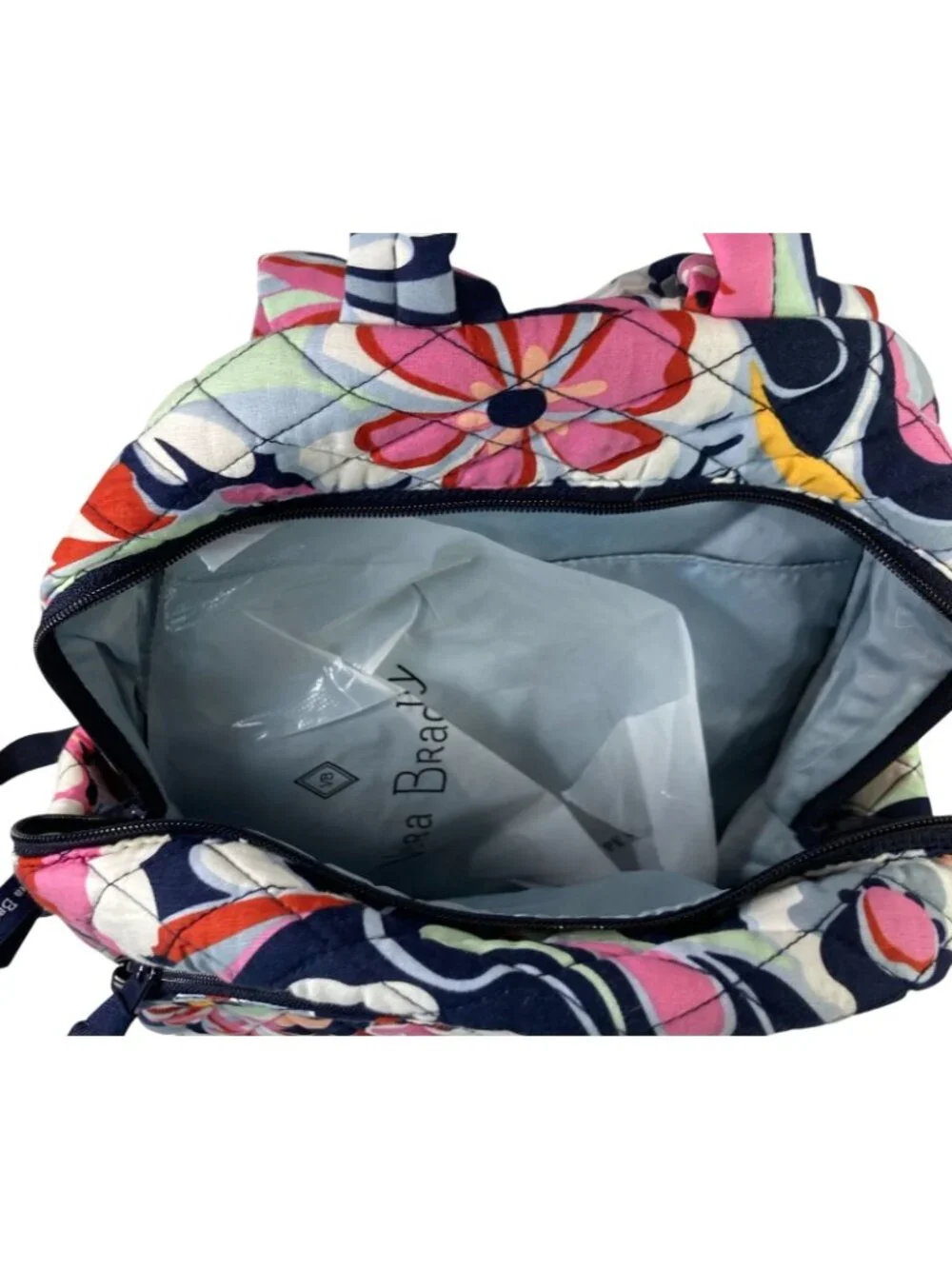 Vera Bradley Essential Compact Backpack Mod Paisley Pink Blue Travel Casual Bag